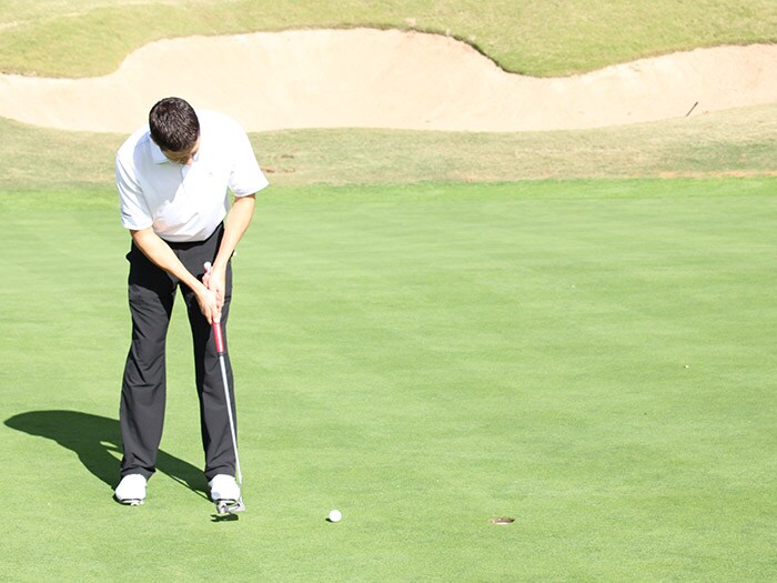 JR B. with a short birdie putt on #9.